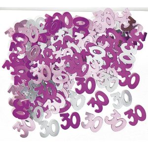 Bordkonfetti sølv og rosa - 30