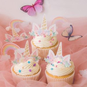 Spiselige cupcakebilder, Enhjørning - 16 stk