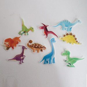 Spiselige cupcakebilder, søte dinosaurer - 27 stk