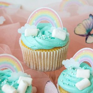 Spiselige cupcakebilder, Regnbue - 20 stk