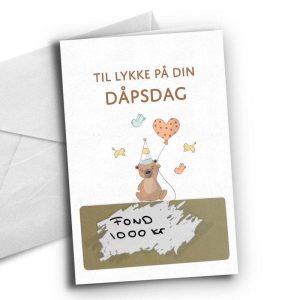 Kort med skrapefelt - Til lykke på din dåpsdag