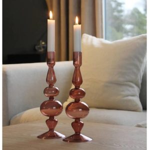 Lysestake til kronelys, Amber - 27cm