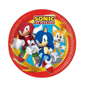 Papptallerkener 23cm, Sonic - 8 stk