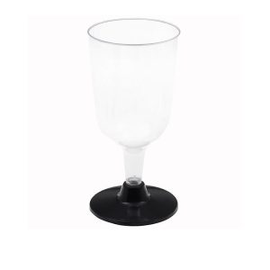 Vinglass svart stett - 6 stk