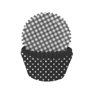 Cupcakeformer, svart miks – 75 stk
