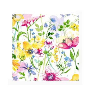 Servietter lunsj, vårblomster - 20 stk