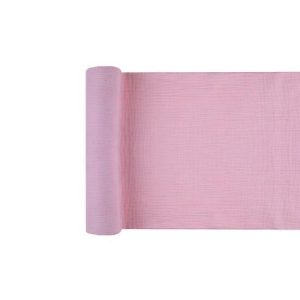 Bordløper, bomull krepp rosa - 3 meter