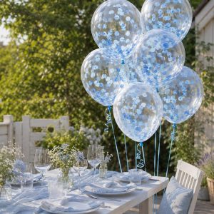 Konfettiballonger, blå – 6 stk