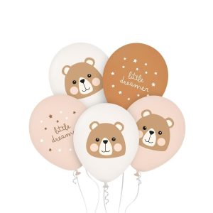 Ballonger, little dreamer, bamse natur - 5 stk