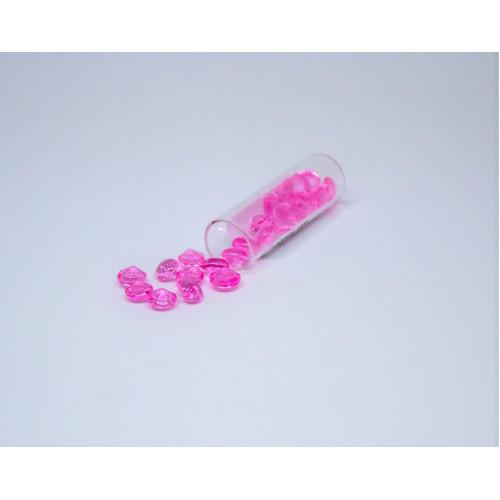 Spiselige diamanter, mørk rosa 6mm - 40 stk