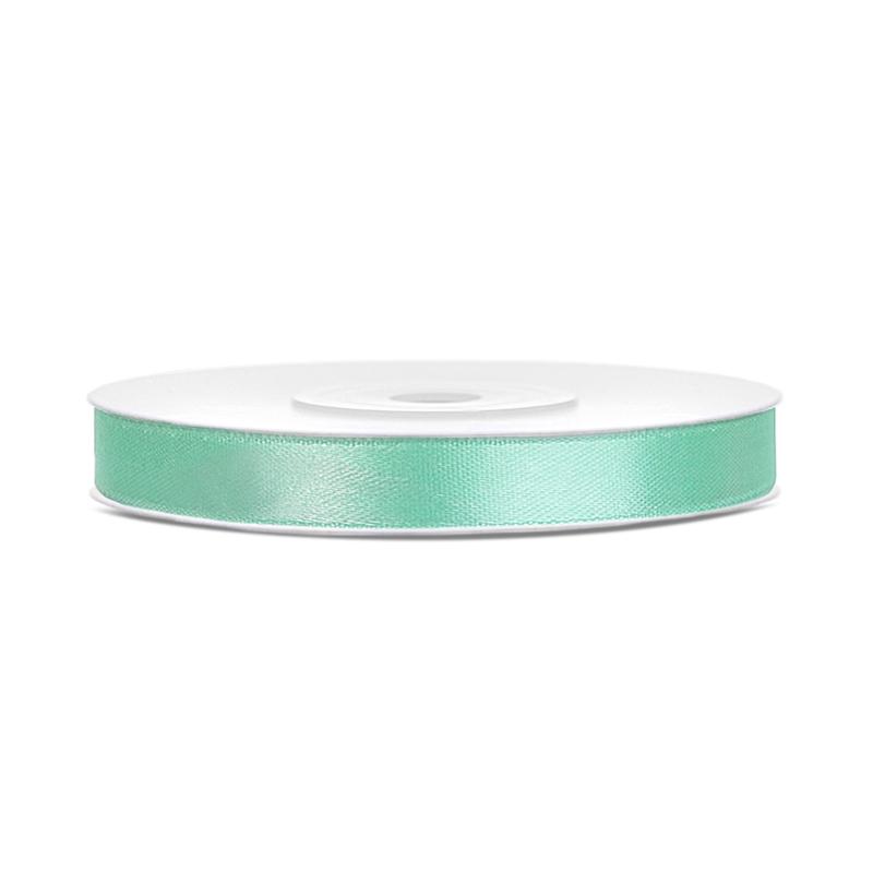 Silkebånd 6mm, mint – 25 m