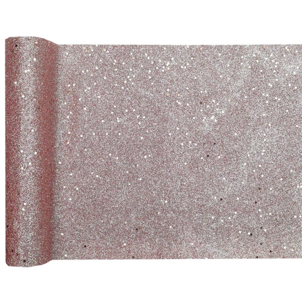 Bordløper glitter, rosa – 3 meter