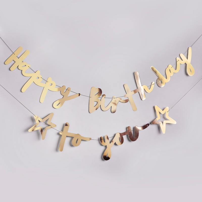 Banner metallic gull - Happy birthday to you
