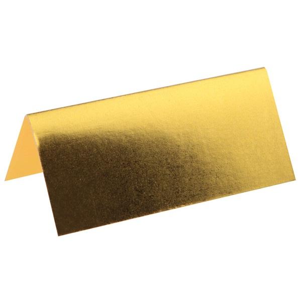 Bordkort med brett, metallic gull - 10 stk