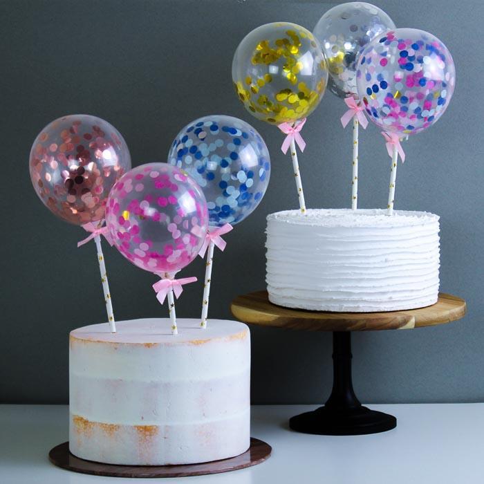 Kakepynt, miniballong - blå