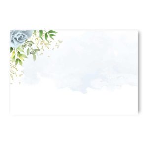 Bordkort, blå blomst - 20 stk