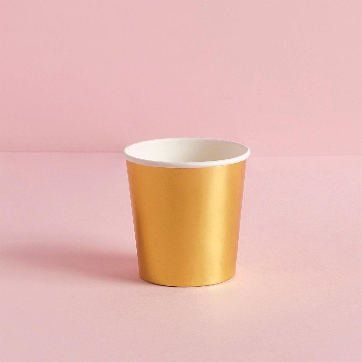 Pappkopper liten, gull - 10 stk