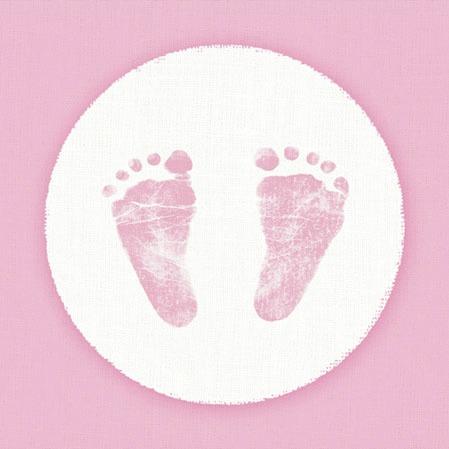 Servietter babyføtter, små rosa – 20 stk