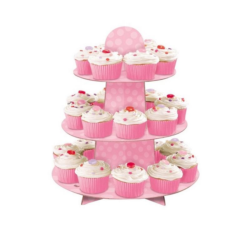 Snacks stativ 3 etasjer - Rosa