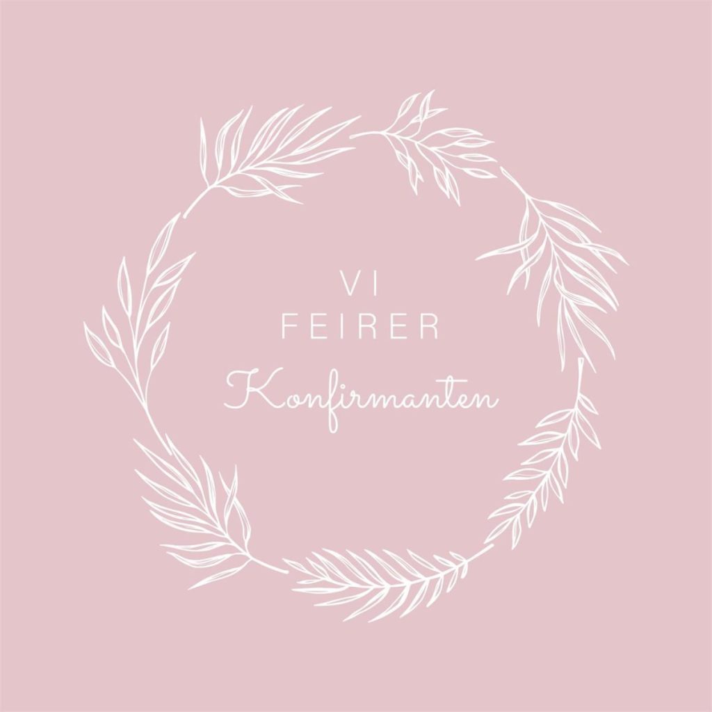 Servietter, Vi feirer konfirmanten, rosa – 20 stk