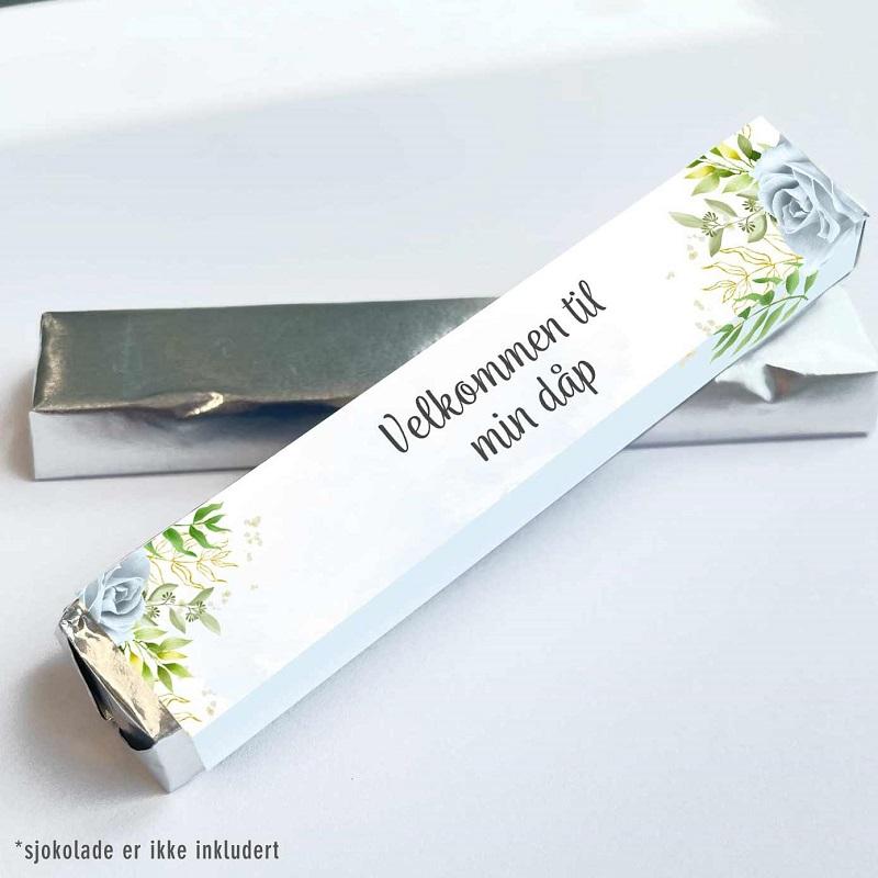 Kinder omslag, Dåp blå blomst - 20 stk