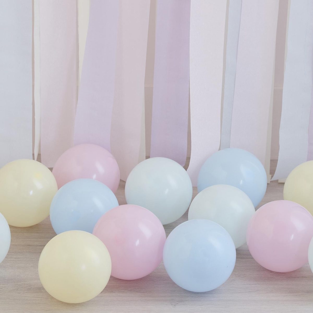 Ballonger pastell fargemiks, 12 cm - 40 stk