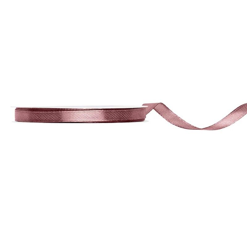 Silkebånd 6mm, Mørk dusty rose – 25 m