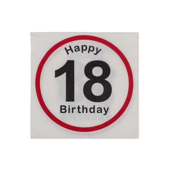 Servietter 18 år bursdag - 20 stk