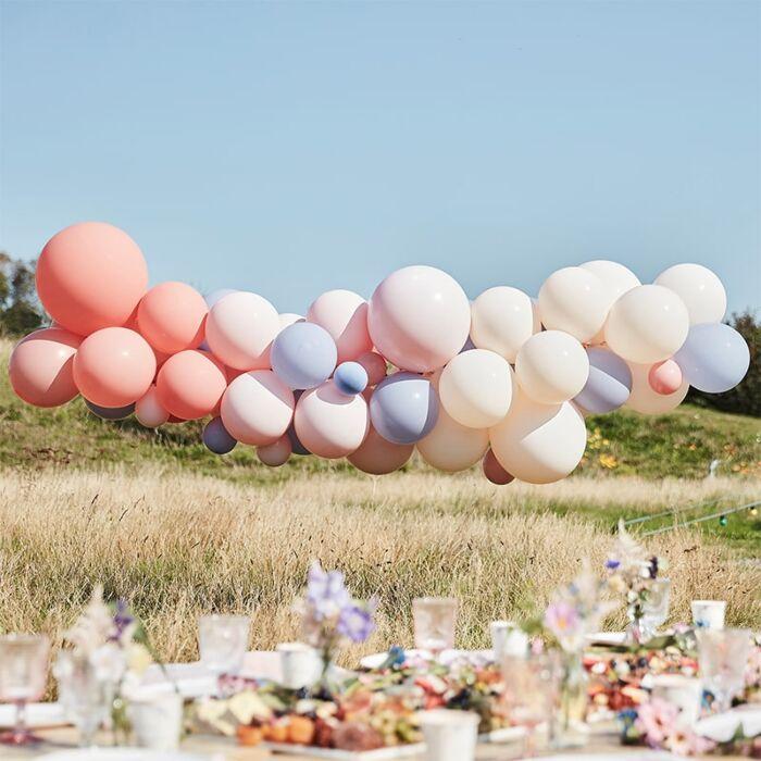 Ballongbue, gjør det selv - Blush, rosa og blå