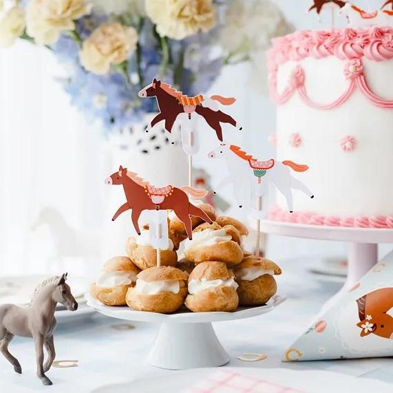 Cupcakepynt hester - 6 stk
