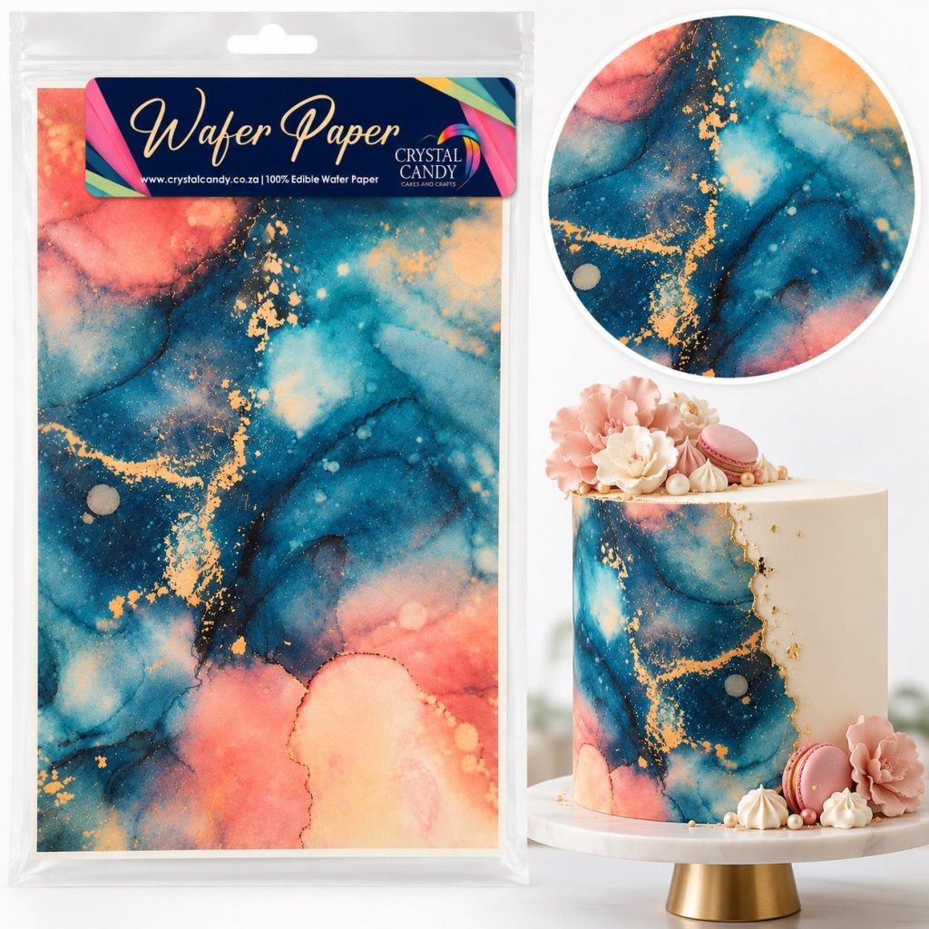 Eksklusiv wafer paper sheet - Night Skies Marble