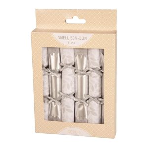 Smell bon-bon, sølv og hvit - 6 stk