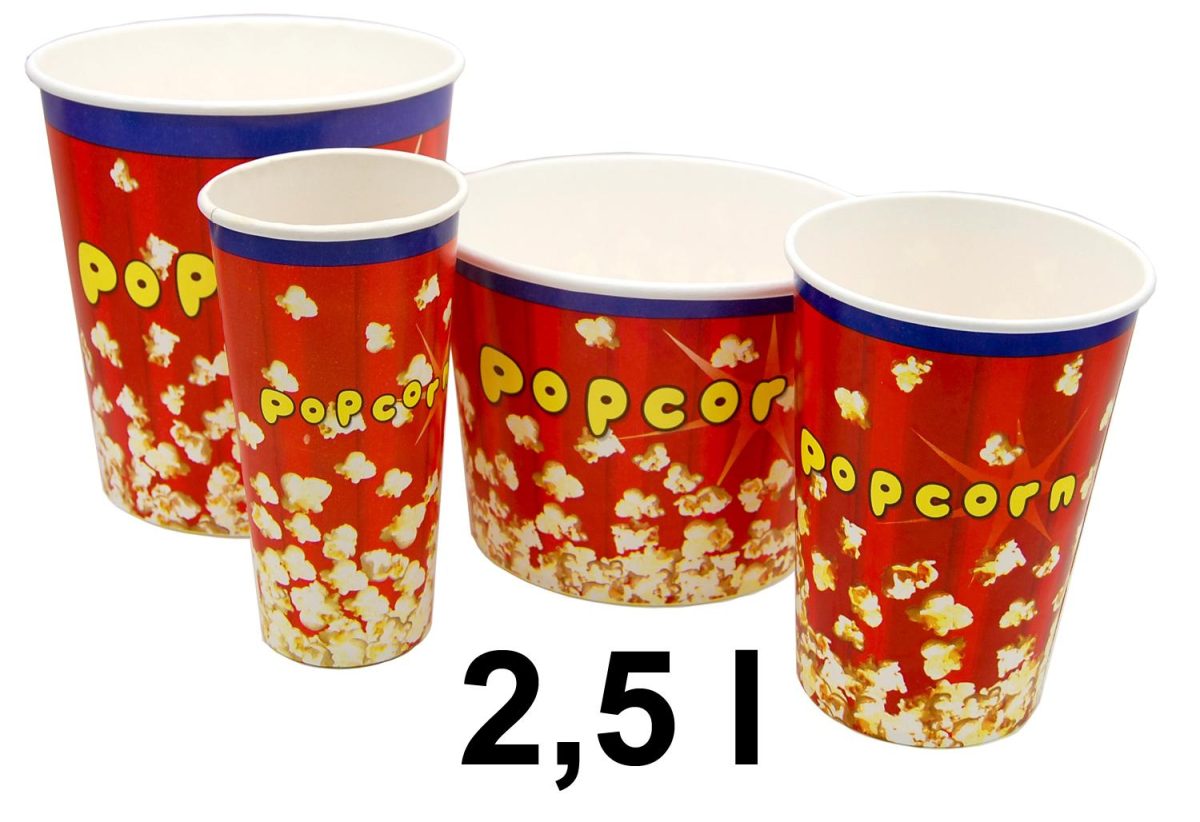 Popcornbeger 2,5 liter - 50 stk