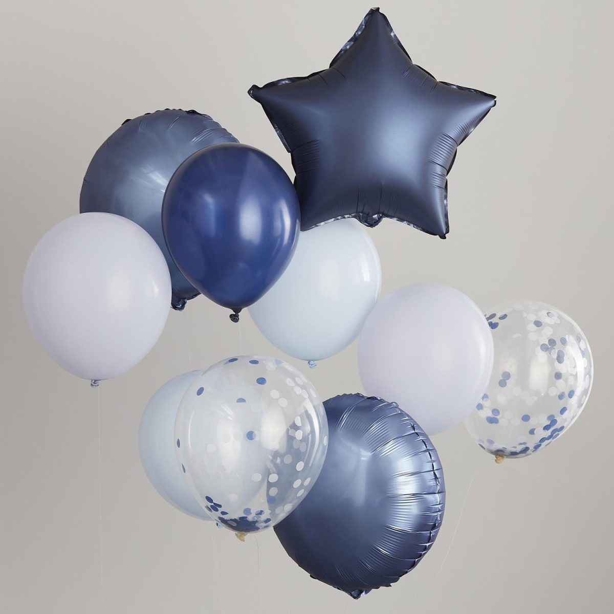 Ballongbukett med stjerner blå, gjør det selv - 10 stk