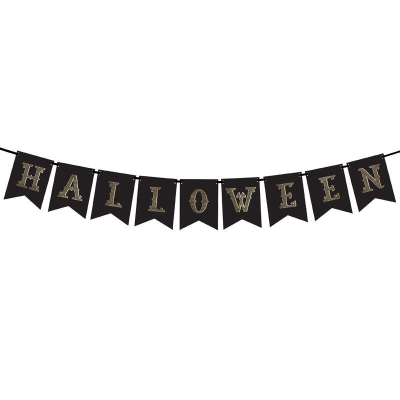 Flaggbanner, Halloween - svart og gull