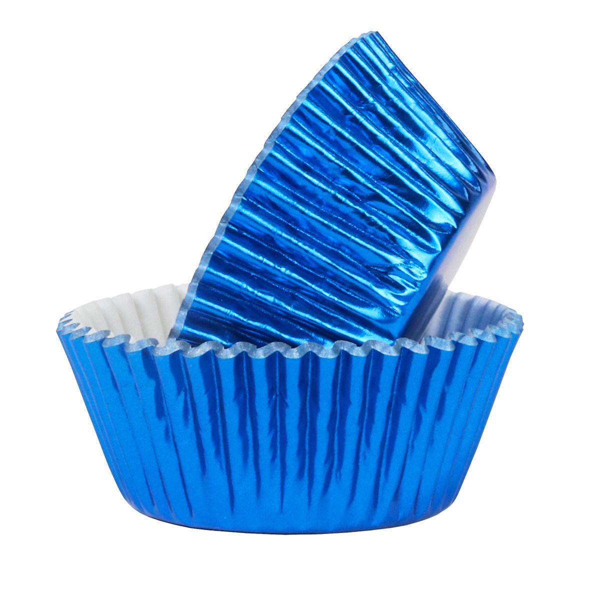 Cupcakeformer, metallic blå – 30 stk