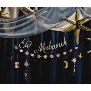Banner tekst og pynt - Eid Mubarak