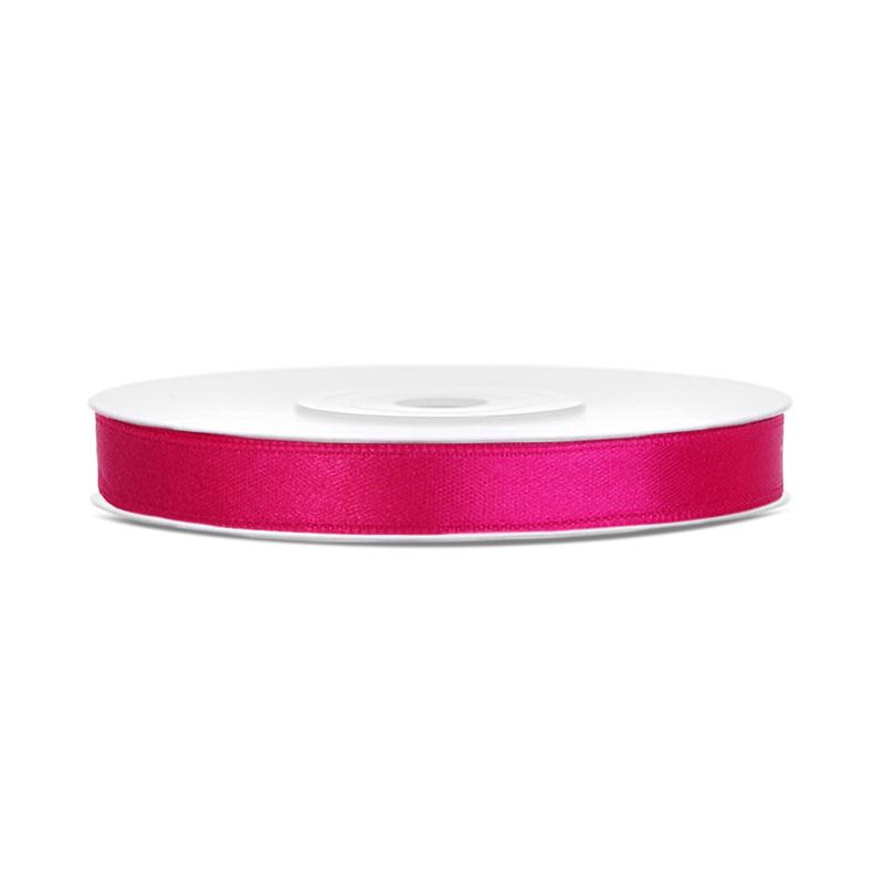 Silkebånd 6mm, mørk rosa – 25 m