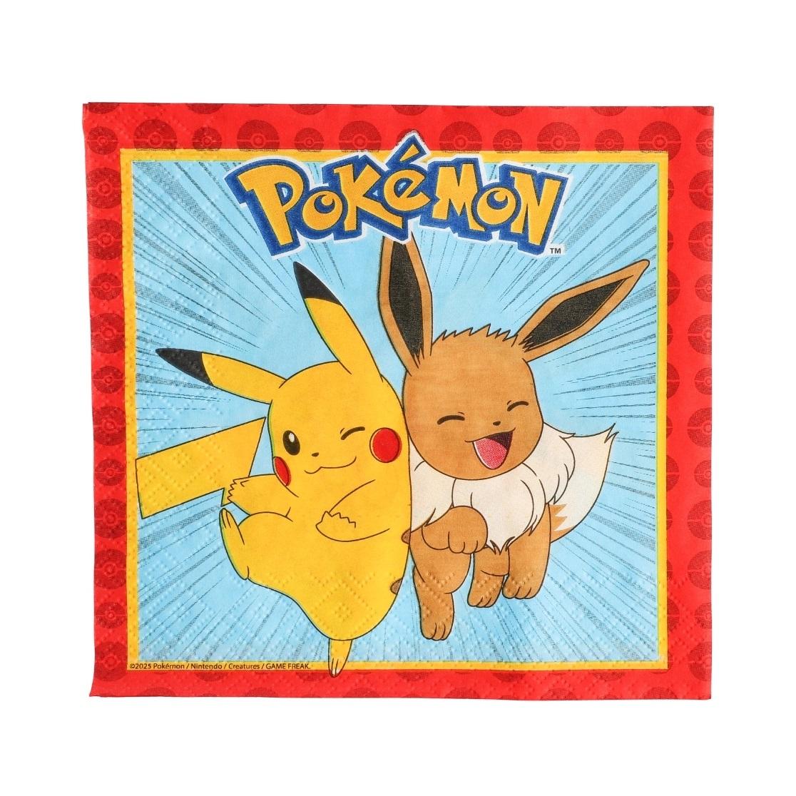Servietter, Pokemon rød og blå - 20 stk