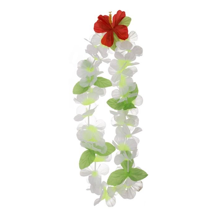 Hawaiikrans enkel - hvit