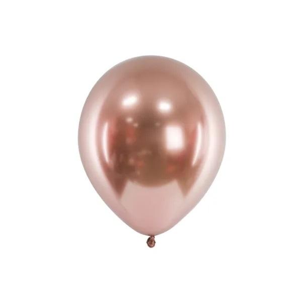 Ballonger chrome rosegull, 30 cm - 10 stk