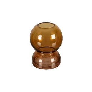 Vase 9x13 cm - Varmbrun kule