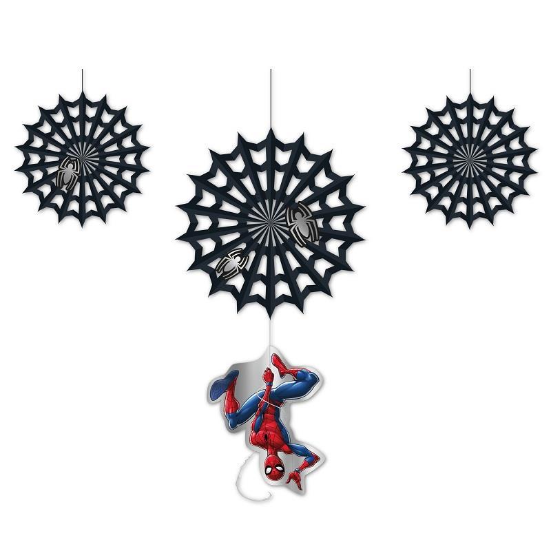 Hengende dekor spindelvev, spiderman - 3 stk
