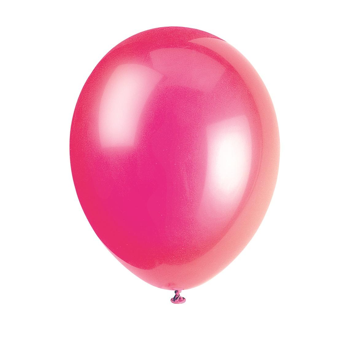 Ballonger metallic, mørk rosa - 10 stk