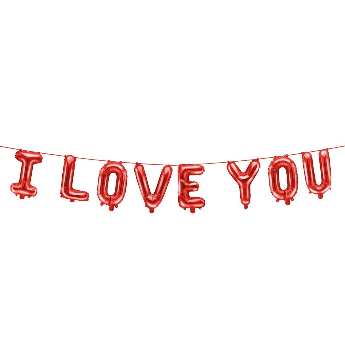 Ballongbanner, rød - I Love You