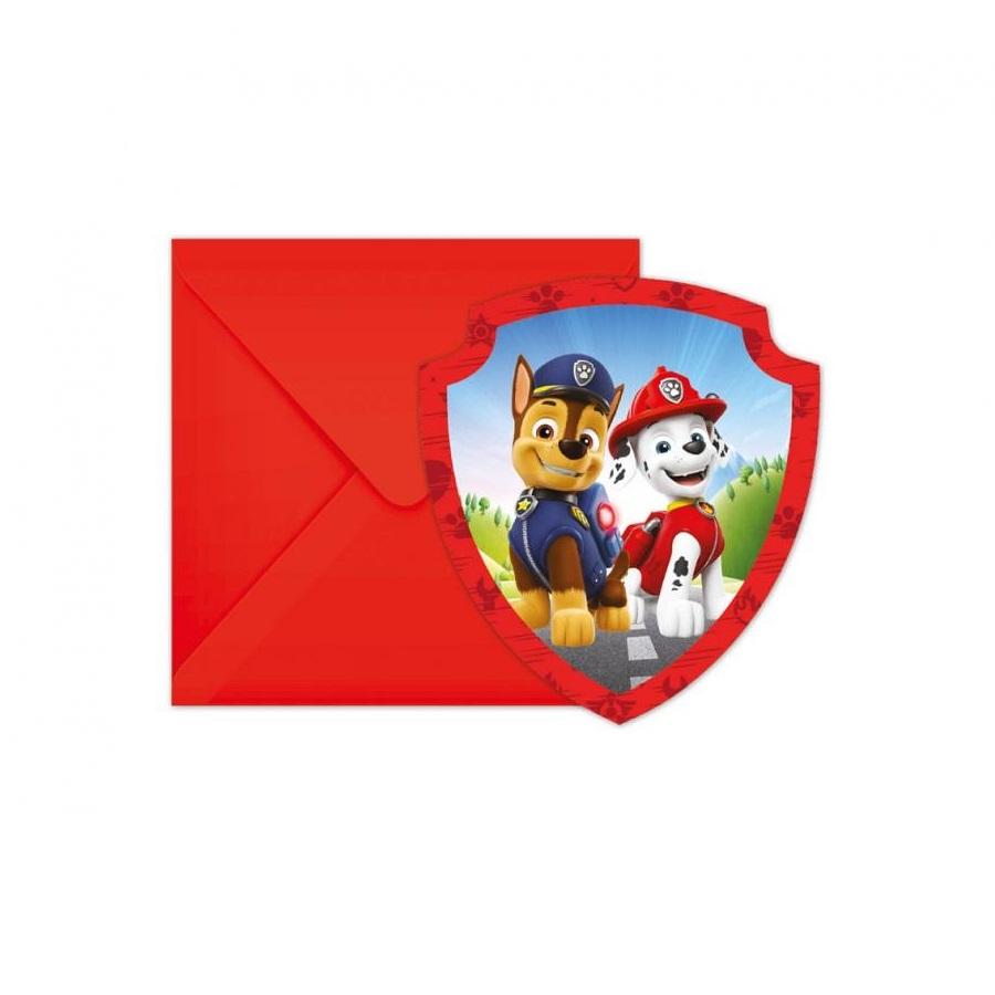 Invitasjoner bursdag, Paw patrol - 6 stk