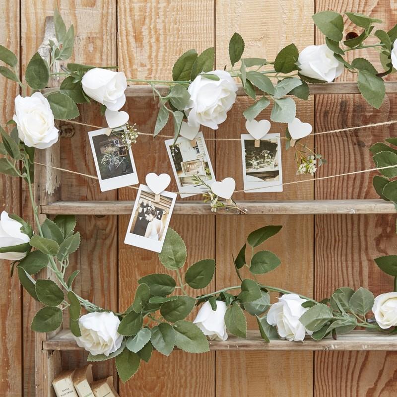 Rosegirlander hvit - 2 meter