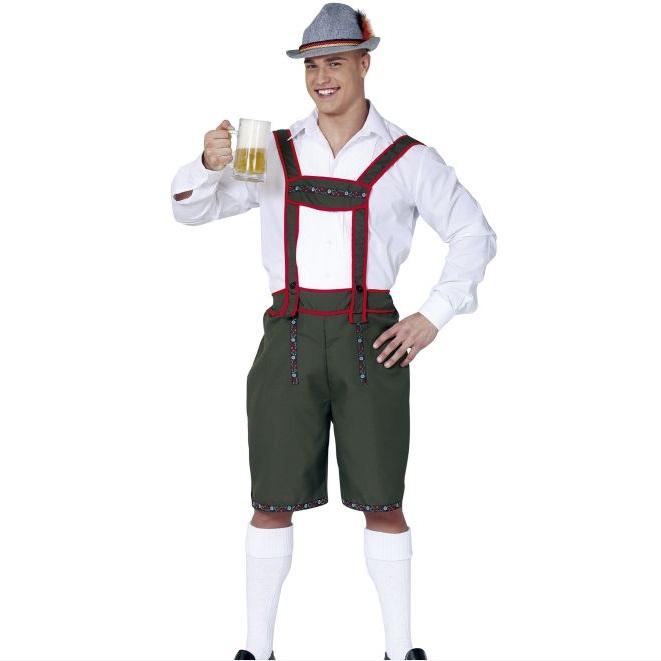 Oktoberfest lederhose - mørk grønn og rød