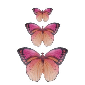 Spiselige sommerfugler, rosa og fersken - 22 stk