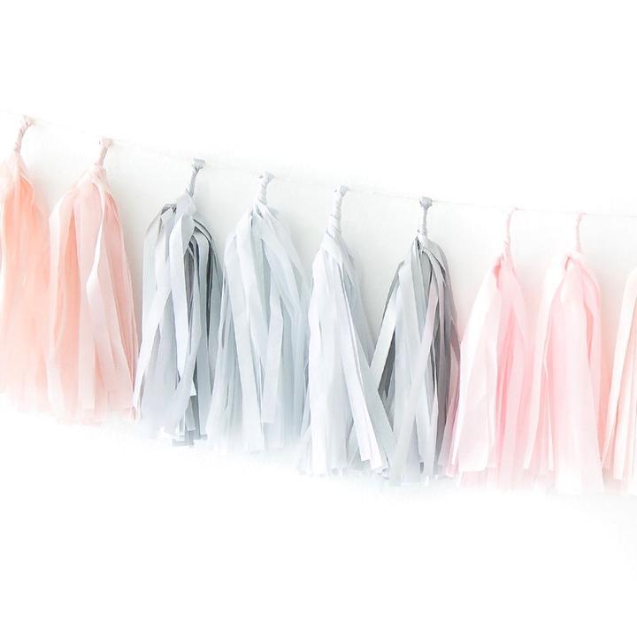 Girlander tassel - Grå, beige og rosa